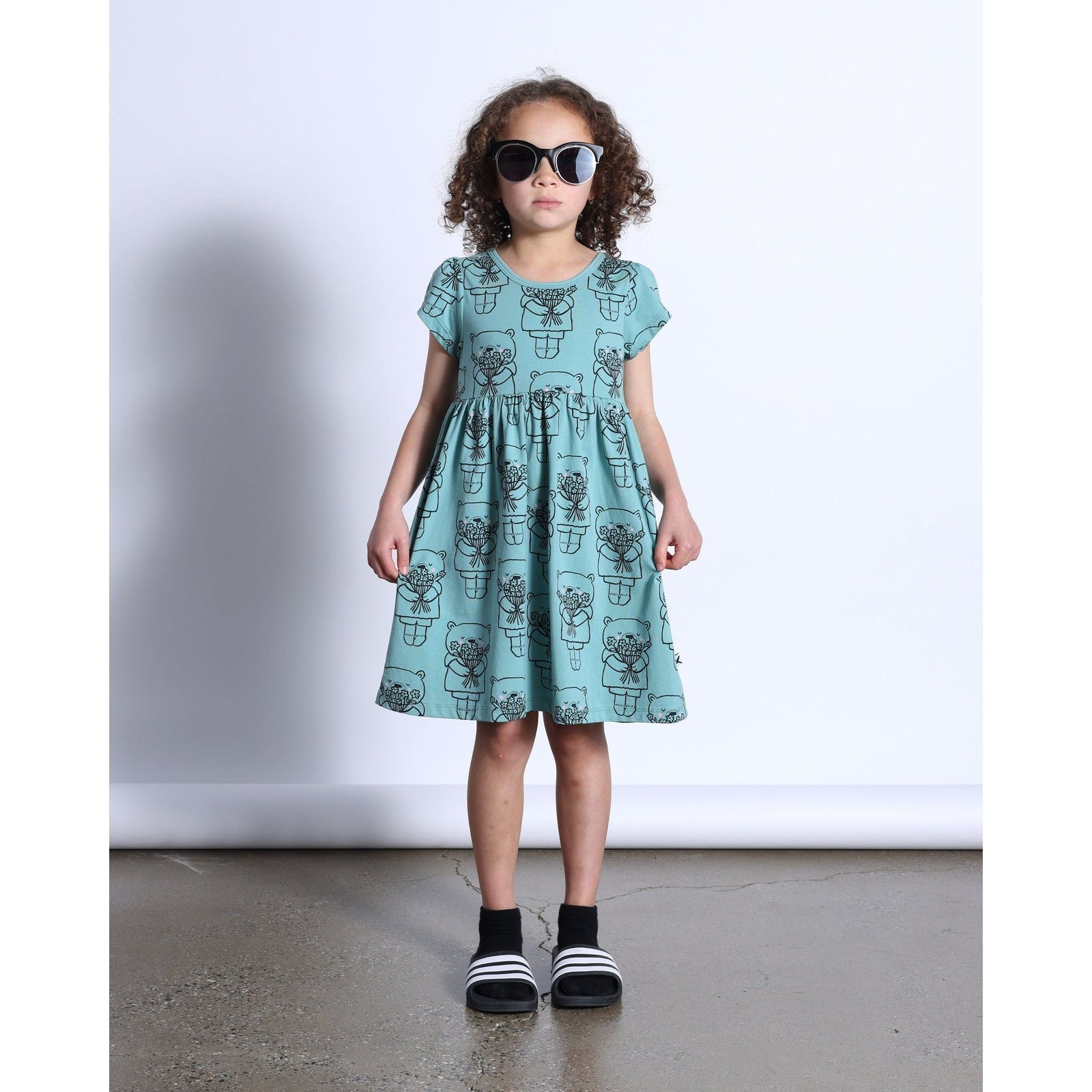 Bouquet Bear Dress- Emerald