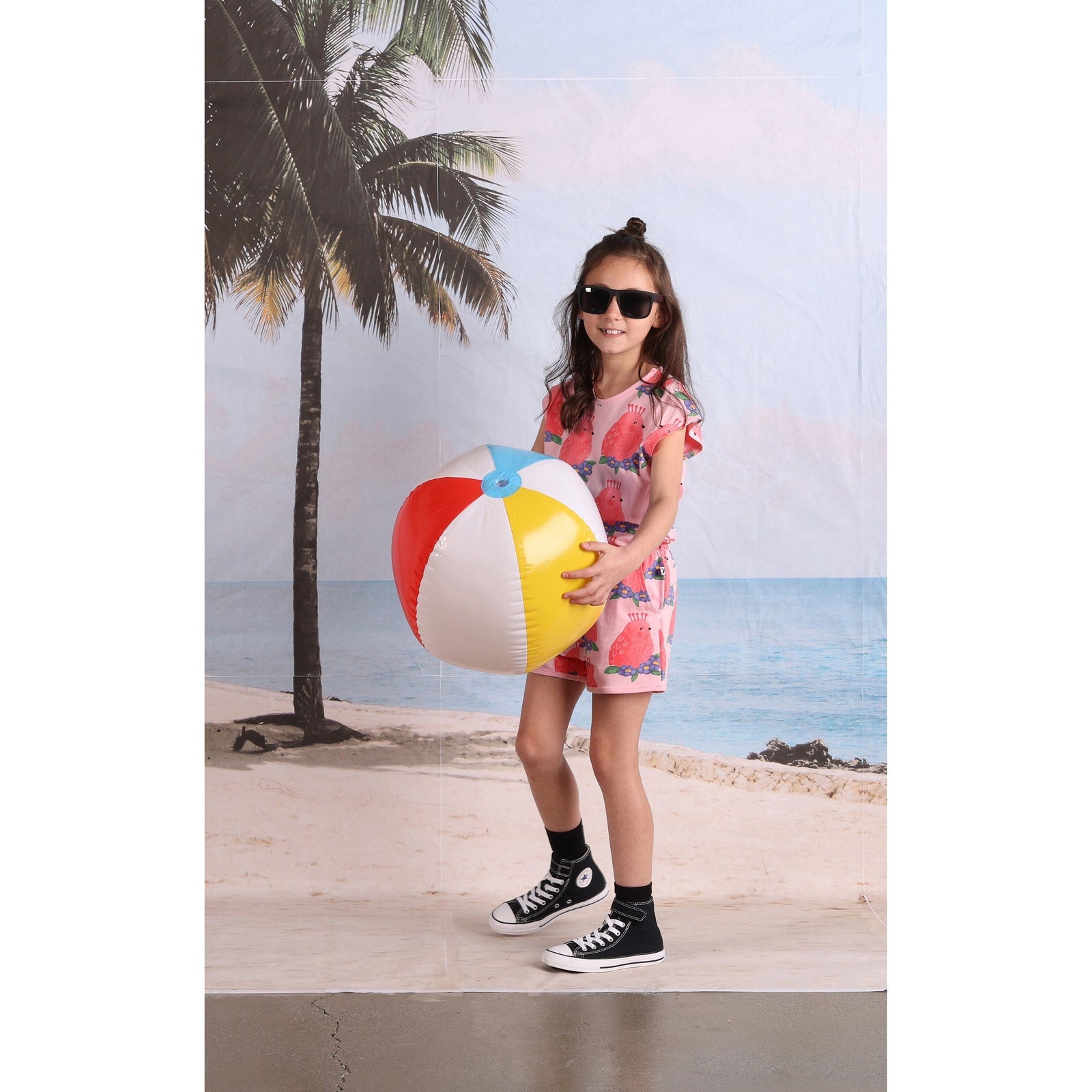 Happy Birds Playsuit- Pink