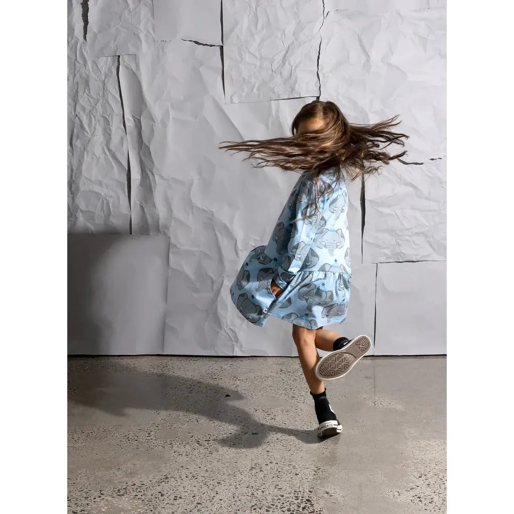 Brr Elephant Dress - Aqua Marle
