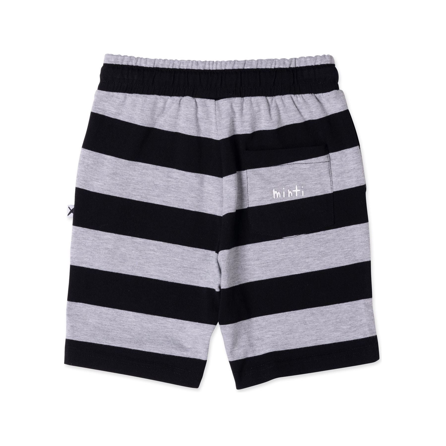 Duo Short- Black/Grey Marle Stripe