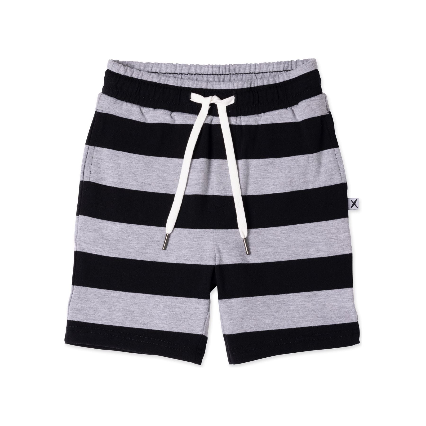 Duo Short- Black/Grey Marle Stripe