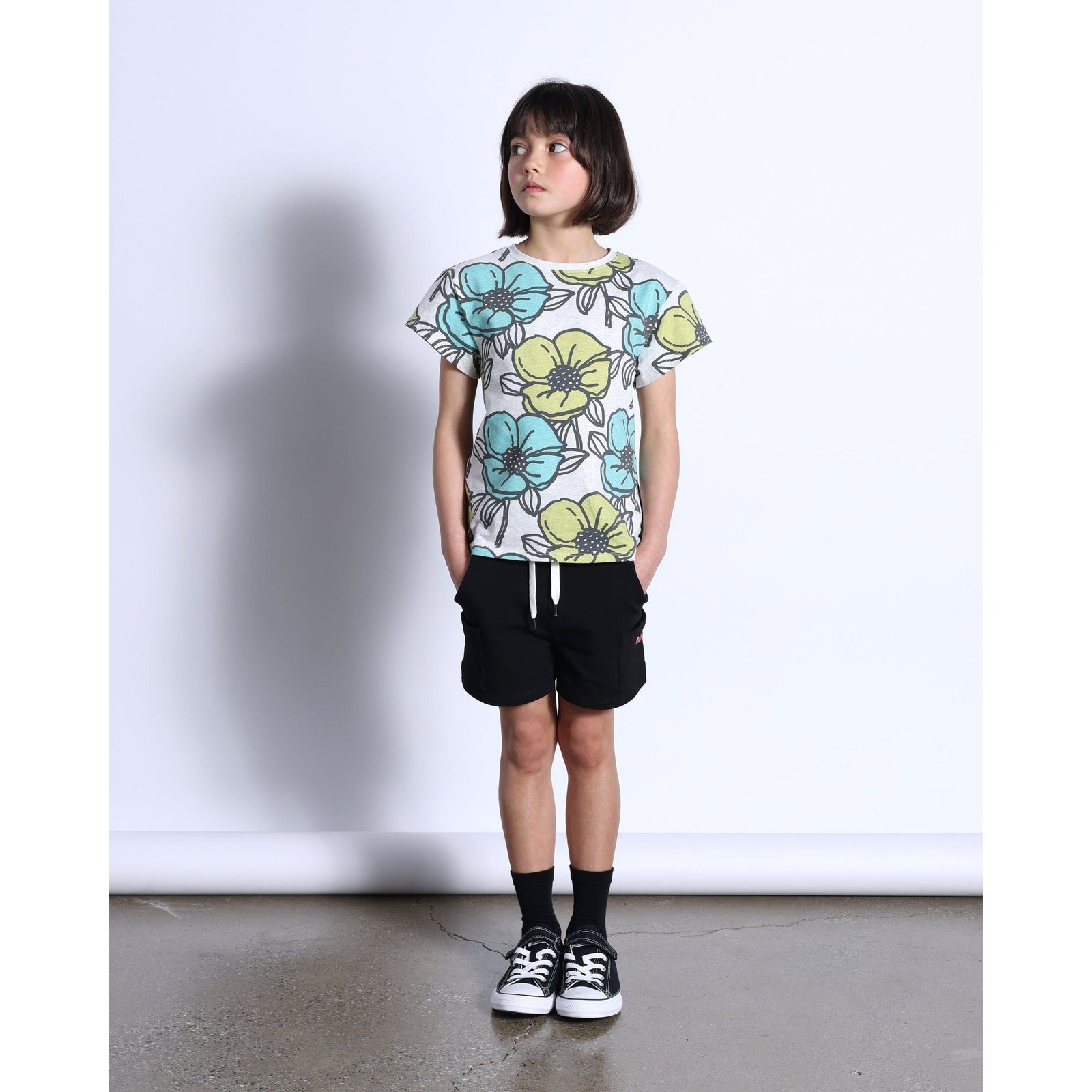 Big Flowers Tee- White Marle