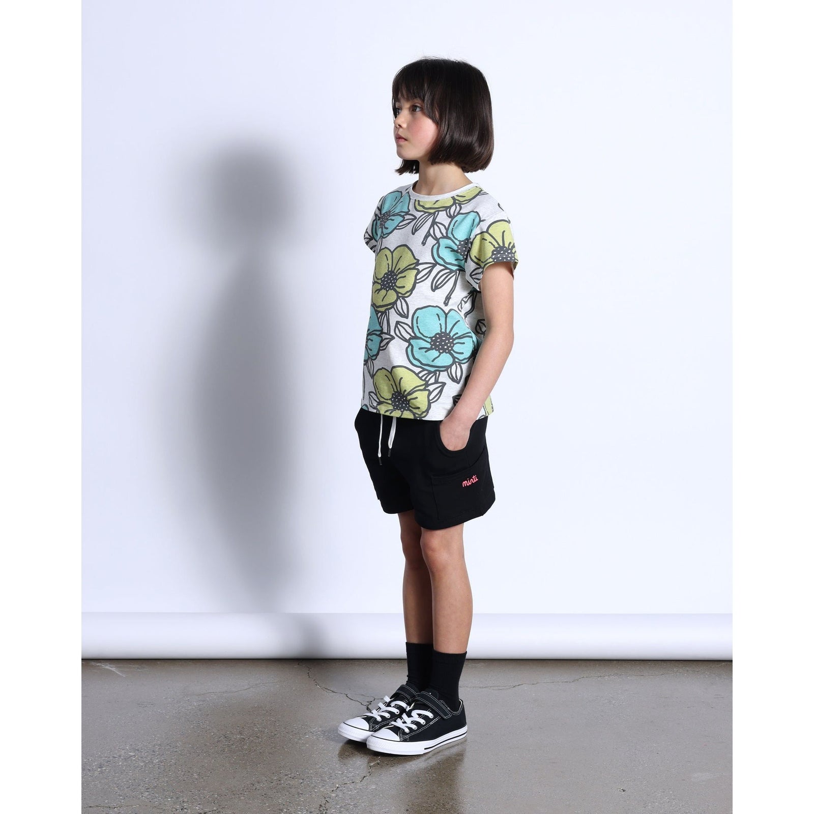 Big Flowers Tee- White Marle