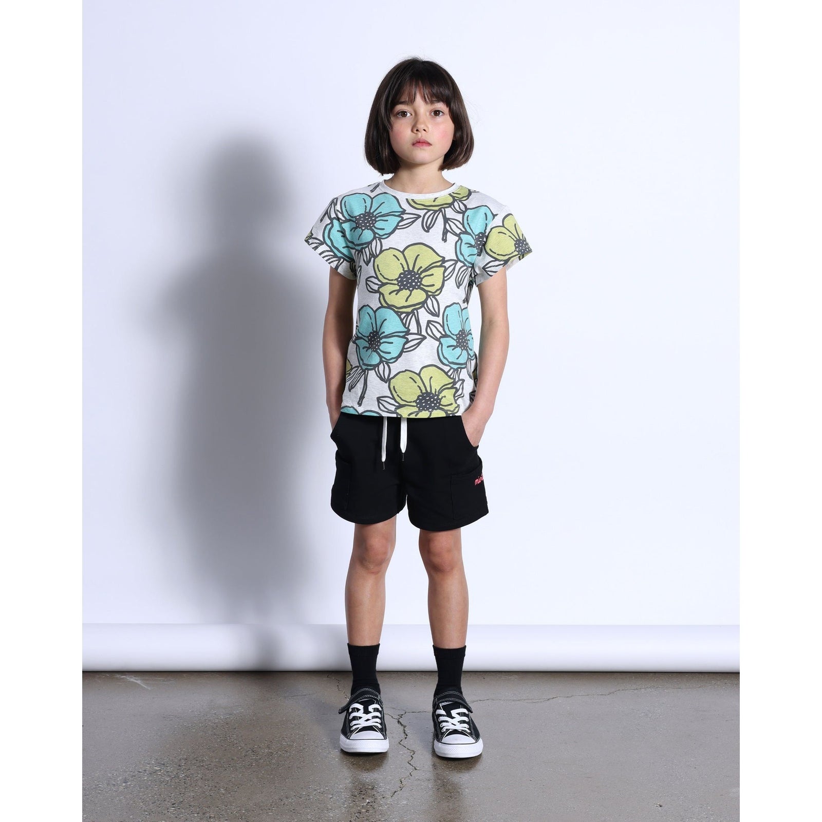 Big Flowers Tee- White Marle