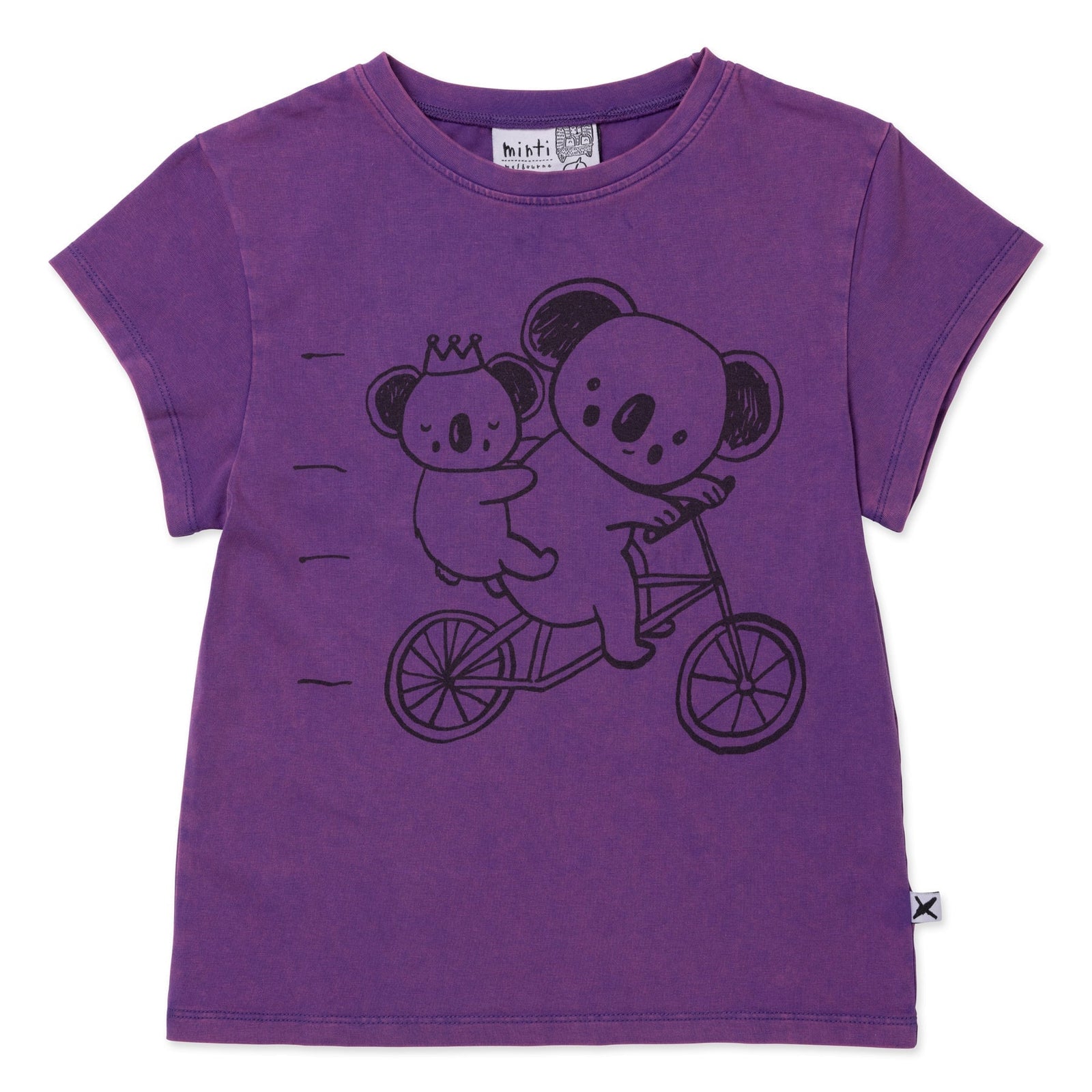 Biking Koalas Tee- Purple Wash