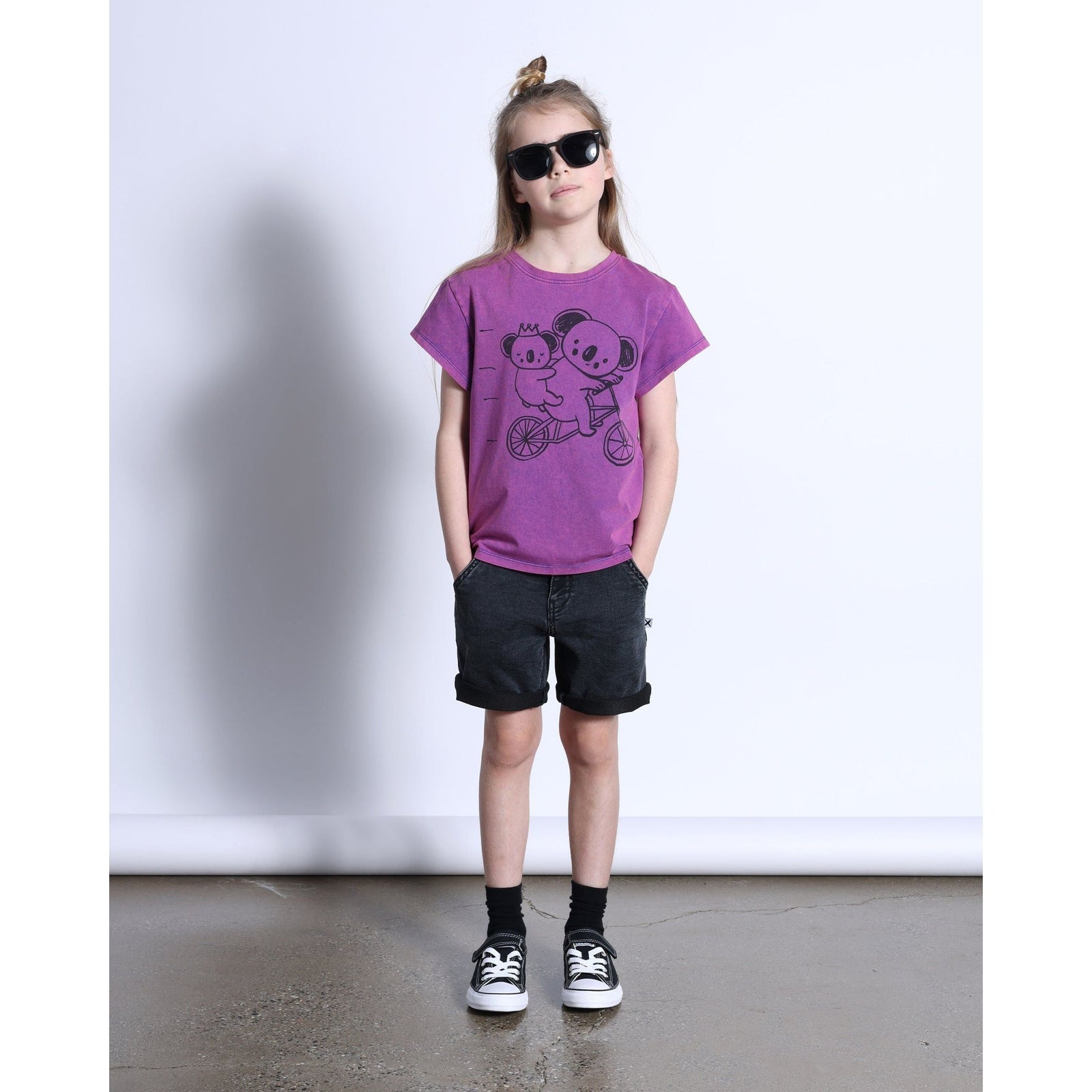 Biking Koalas Tee- Purple Wash