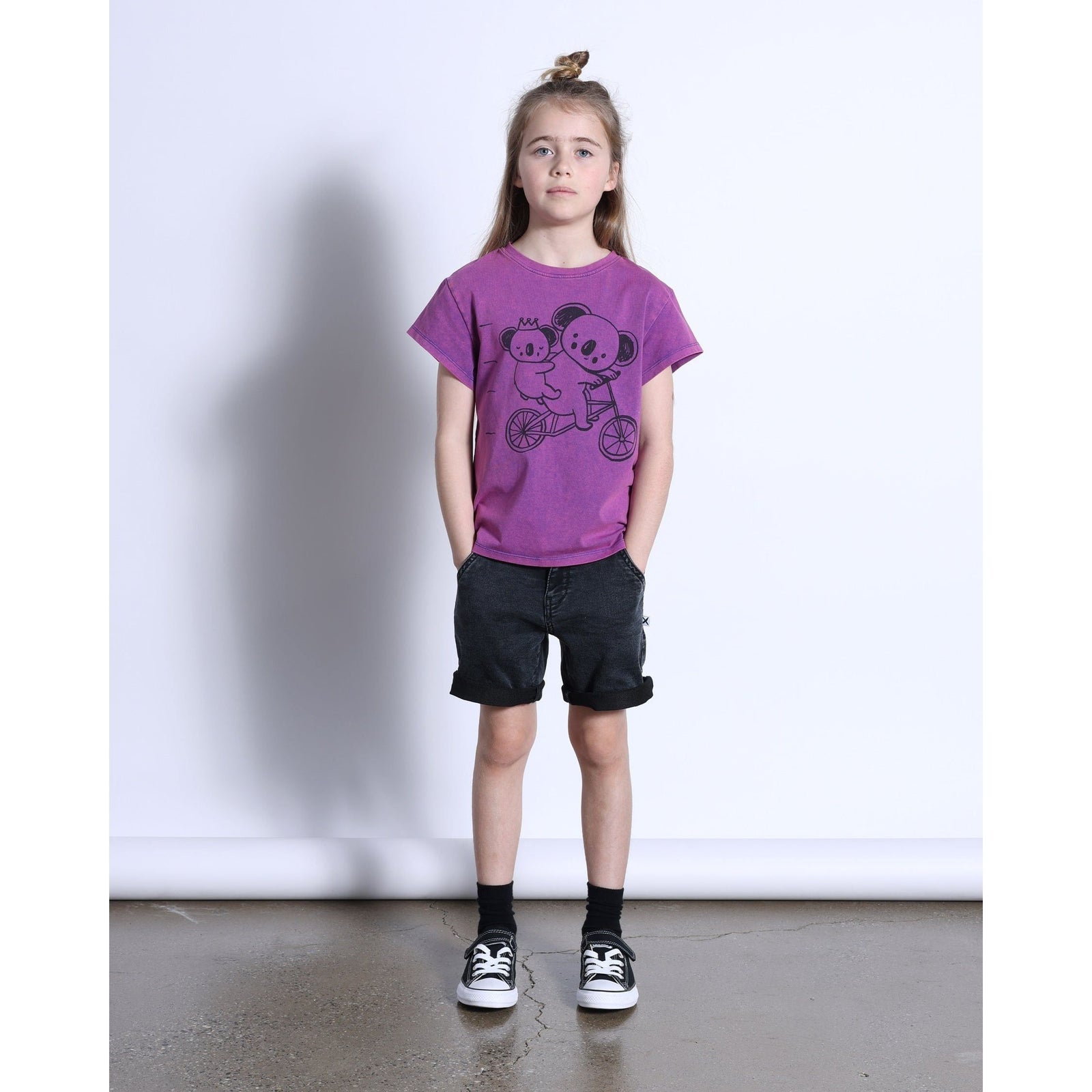 Biking Koalas Tee- Purple Wash