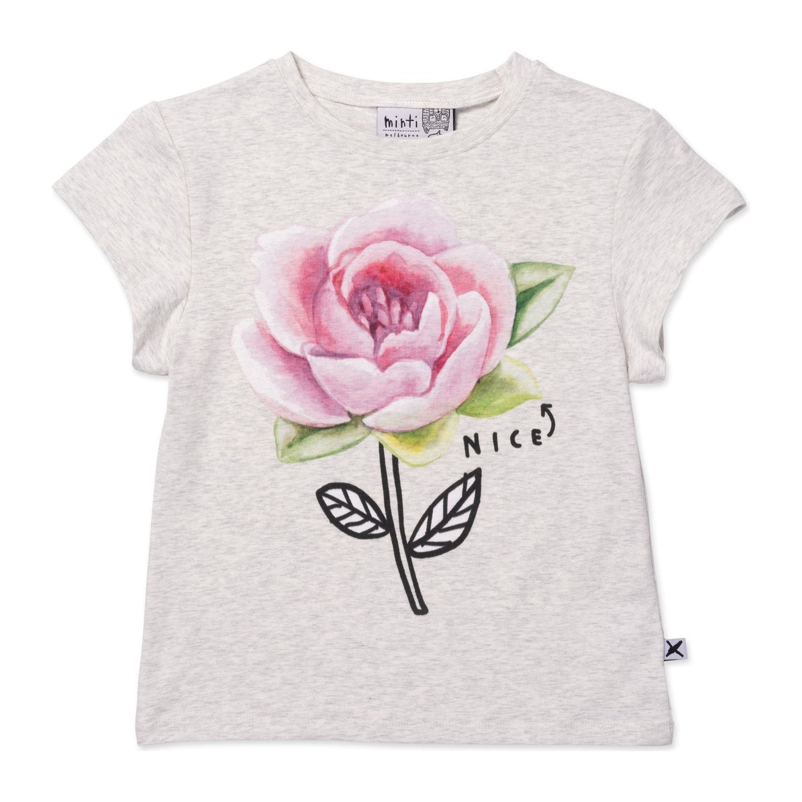 Nice Flower Tee- White Marle