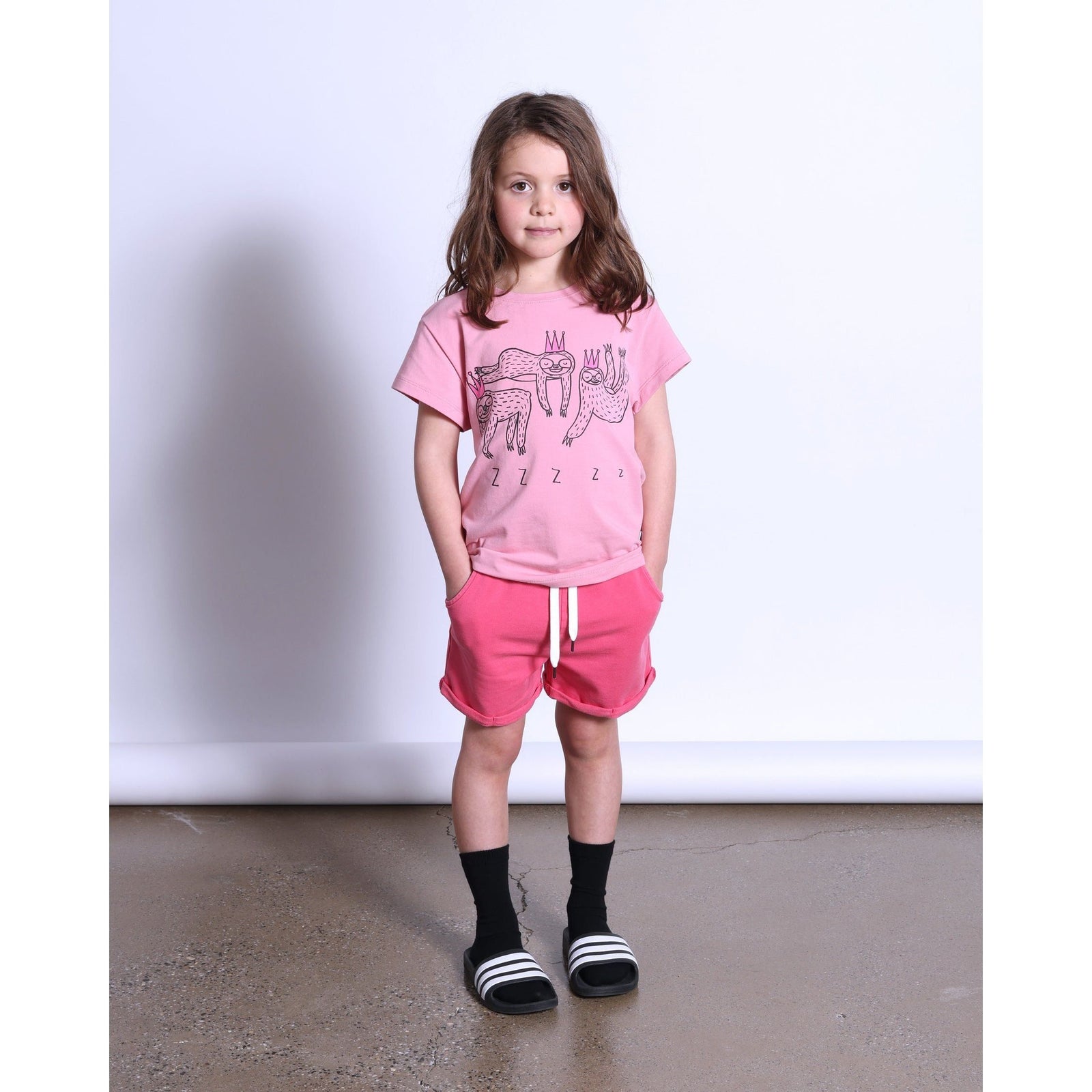 Sleepy Sloths Tee- Fuchsia