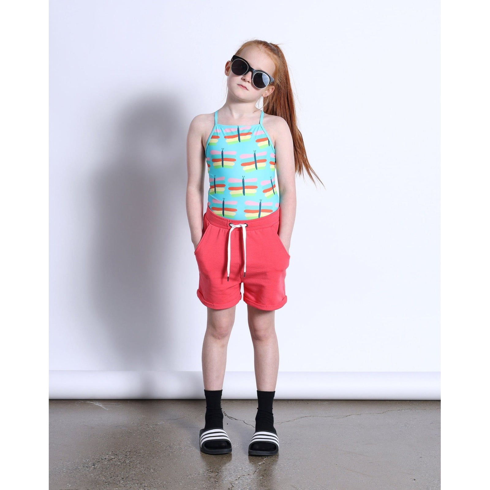 Pastel Butterflies Swimsuit- Teal