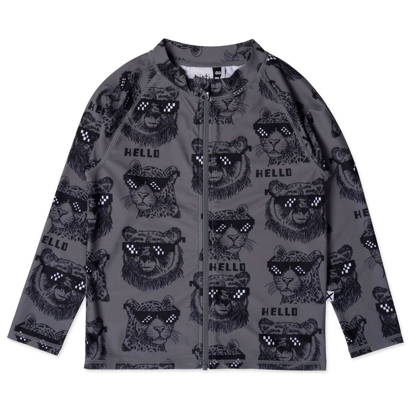 Pixelled Animals Rashie- Dark Grey