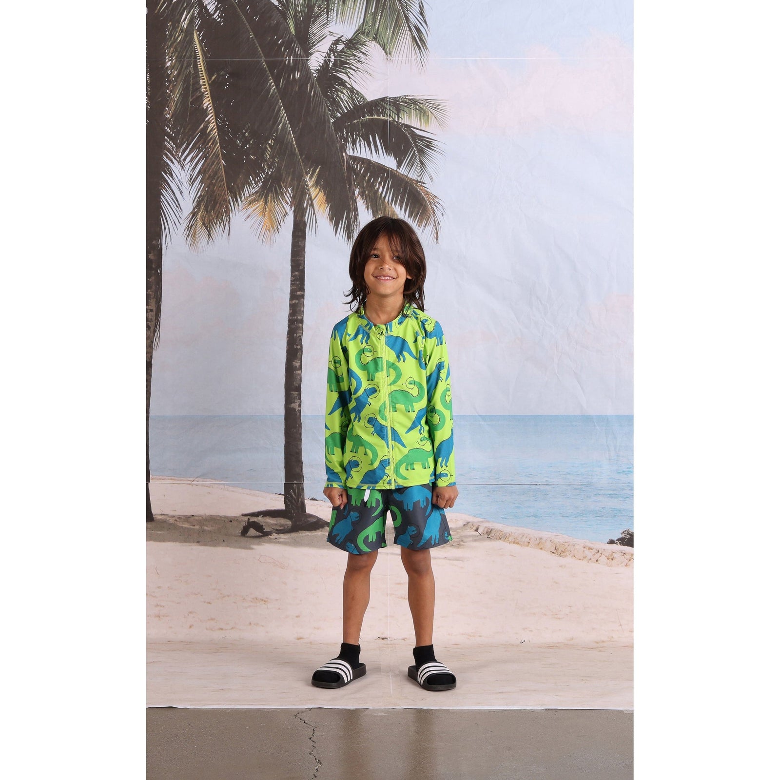 Space Dinos Rashie- Lime