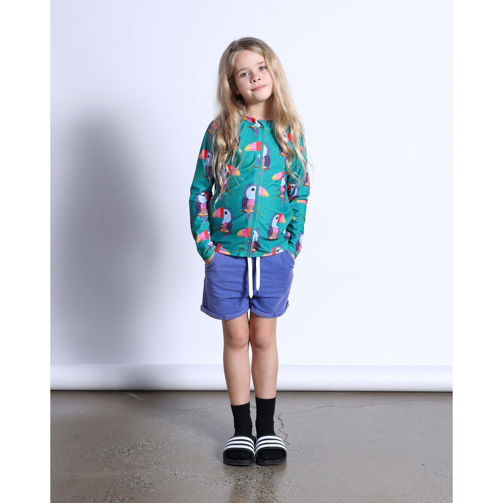 Blasted Track Short- Blue Wash