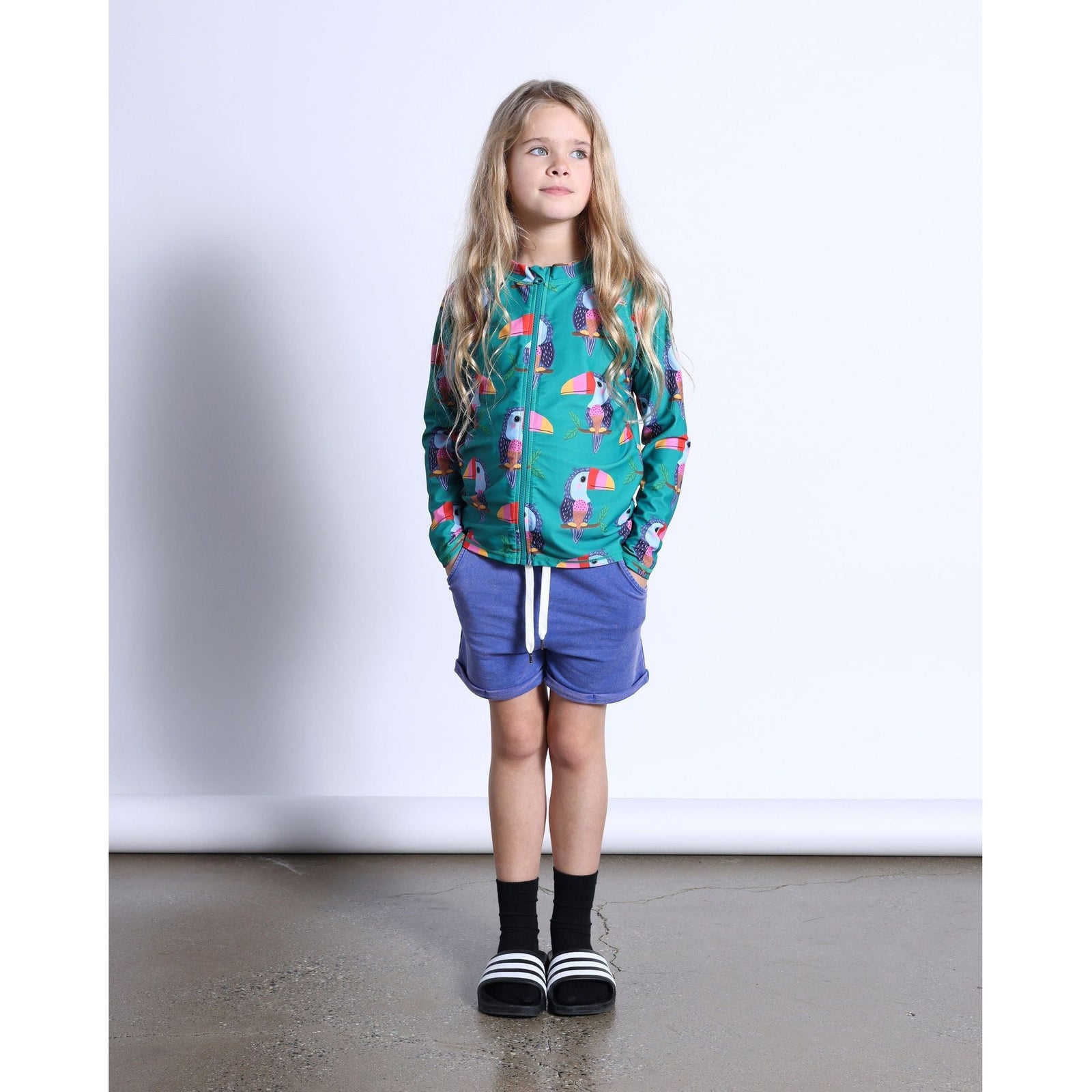 Blasted Track Short- Blue Wash