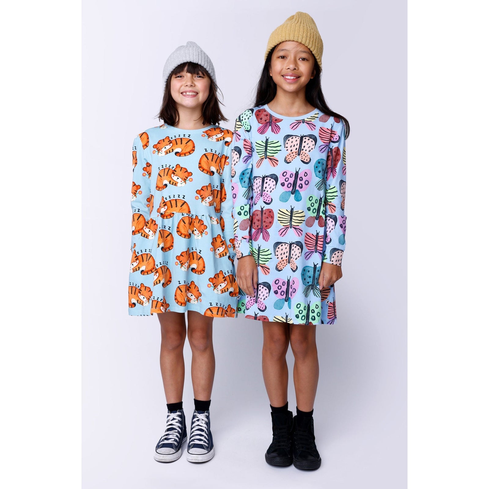 Sleepy Tigers Dress - Aqua