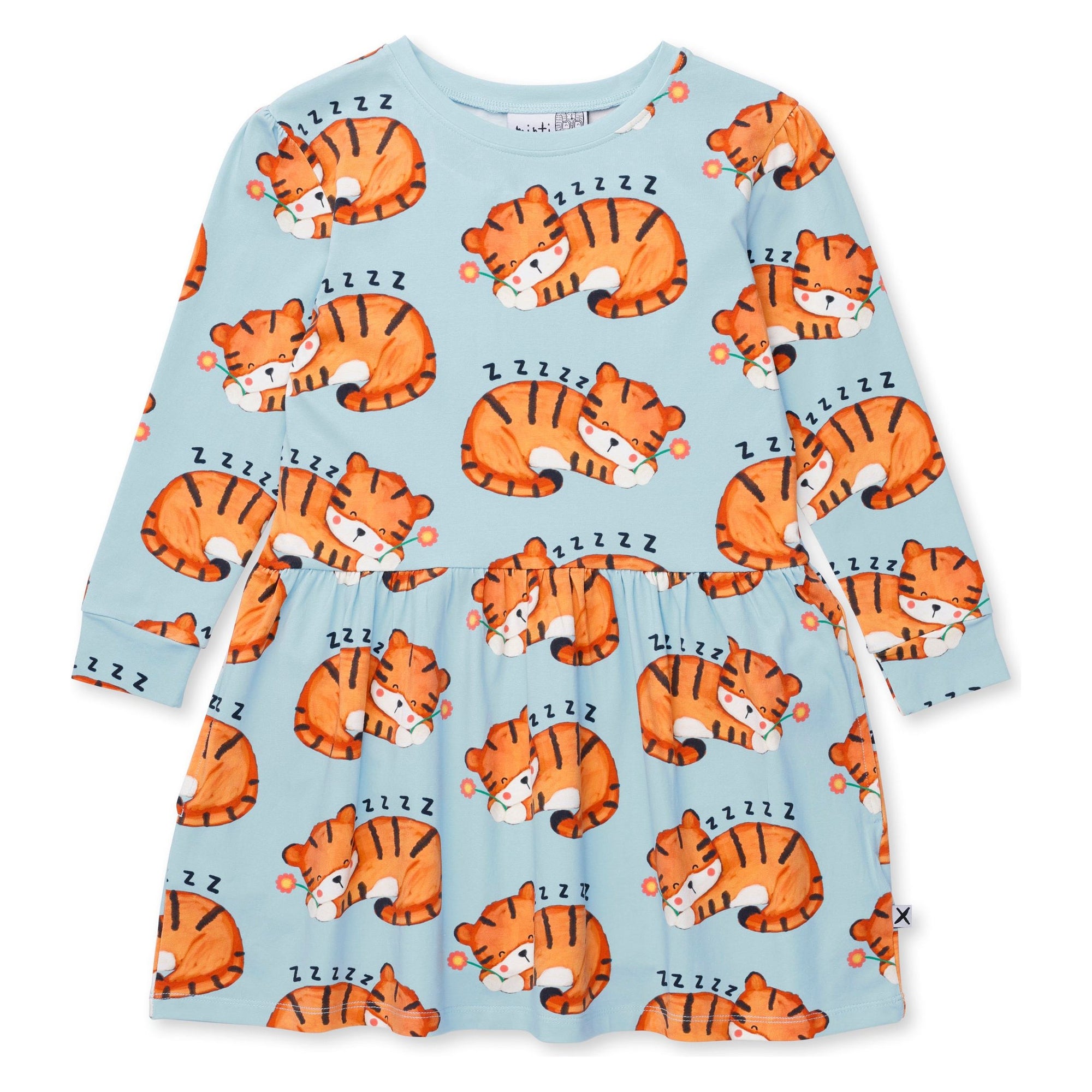 Sleepy Tigers Dress - Aqua