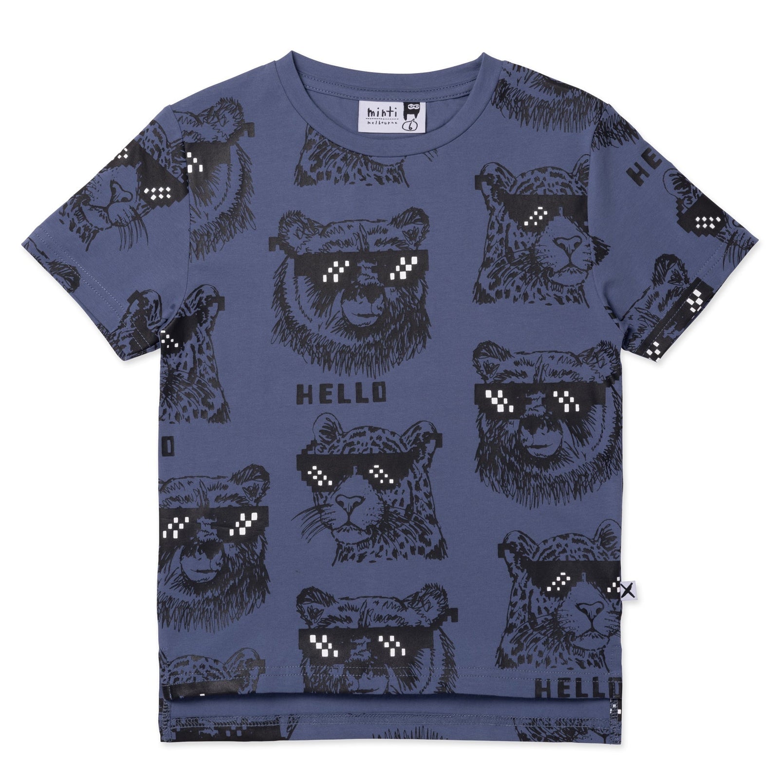 Pixelled Animals Tee- Midnight