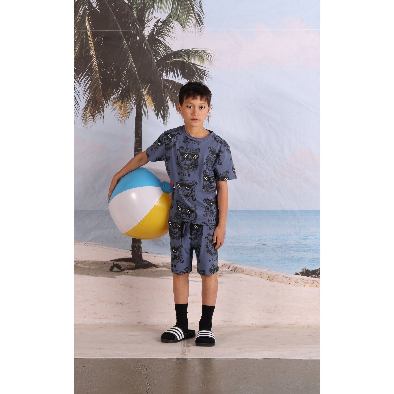 Pixelled Animals Tee- Midnight