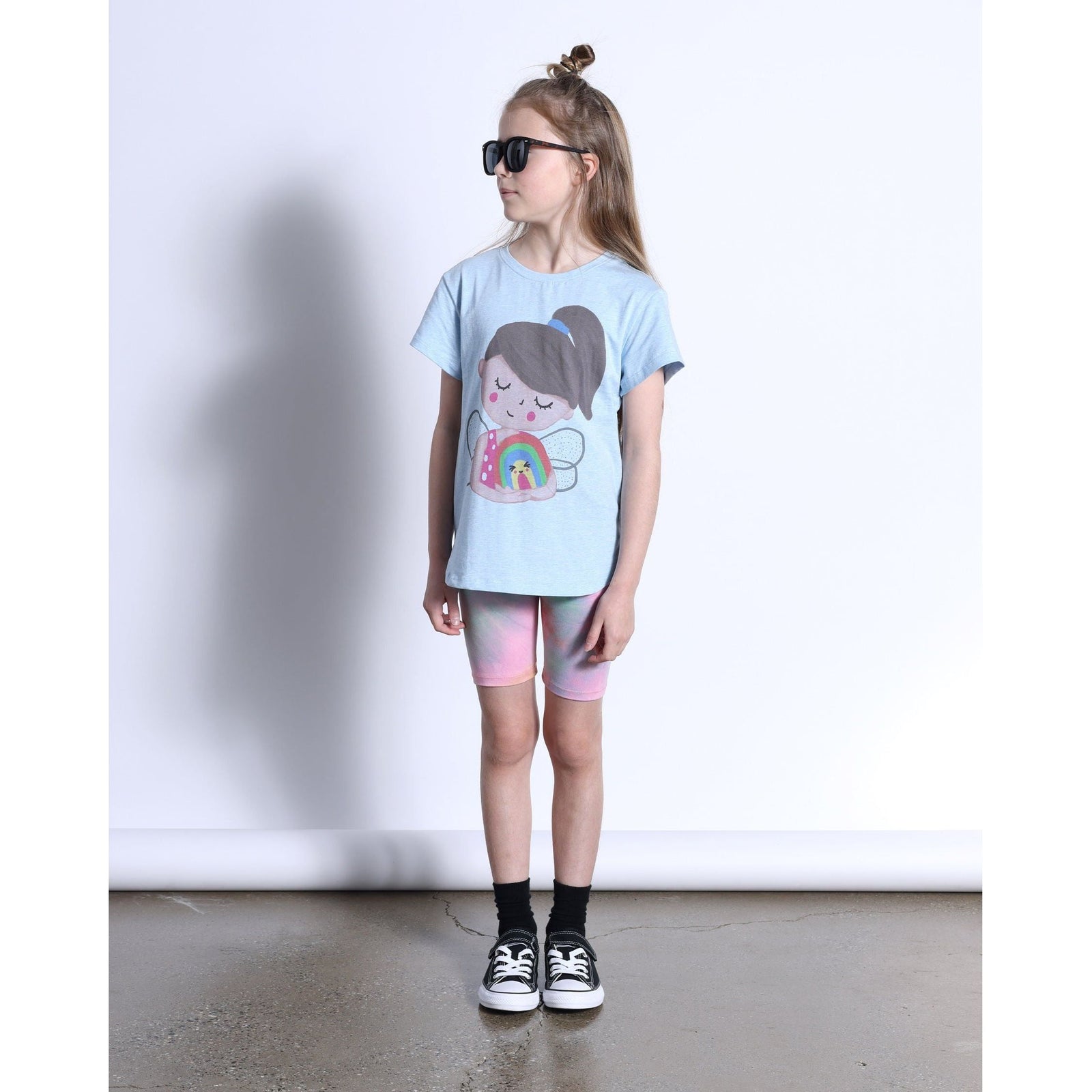 Fairy Hug Tee- Light Blue Marle