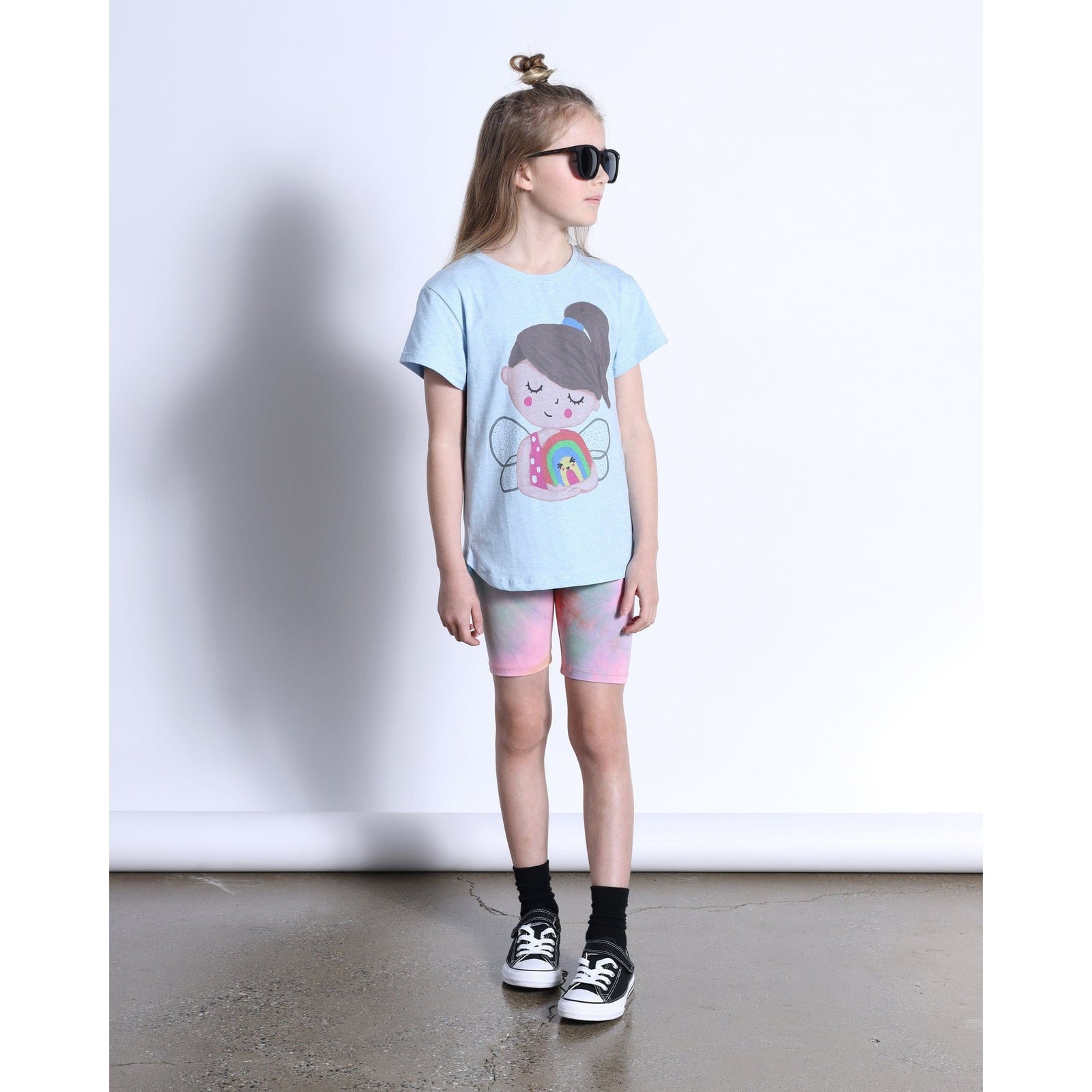 Fairy Hug Tee- Light Blue Marle