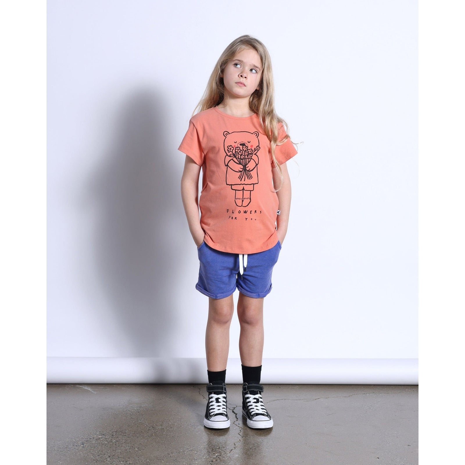 Blasted Track Short- Blue Wash