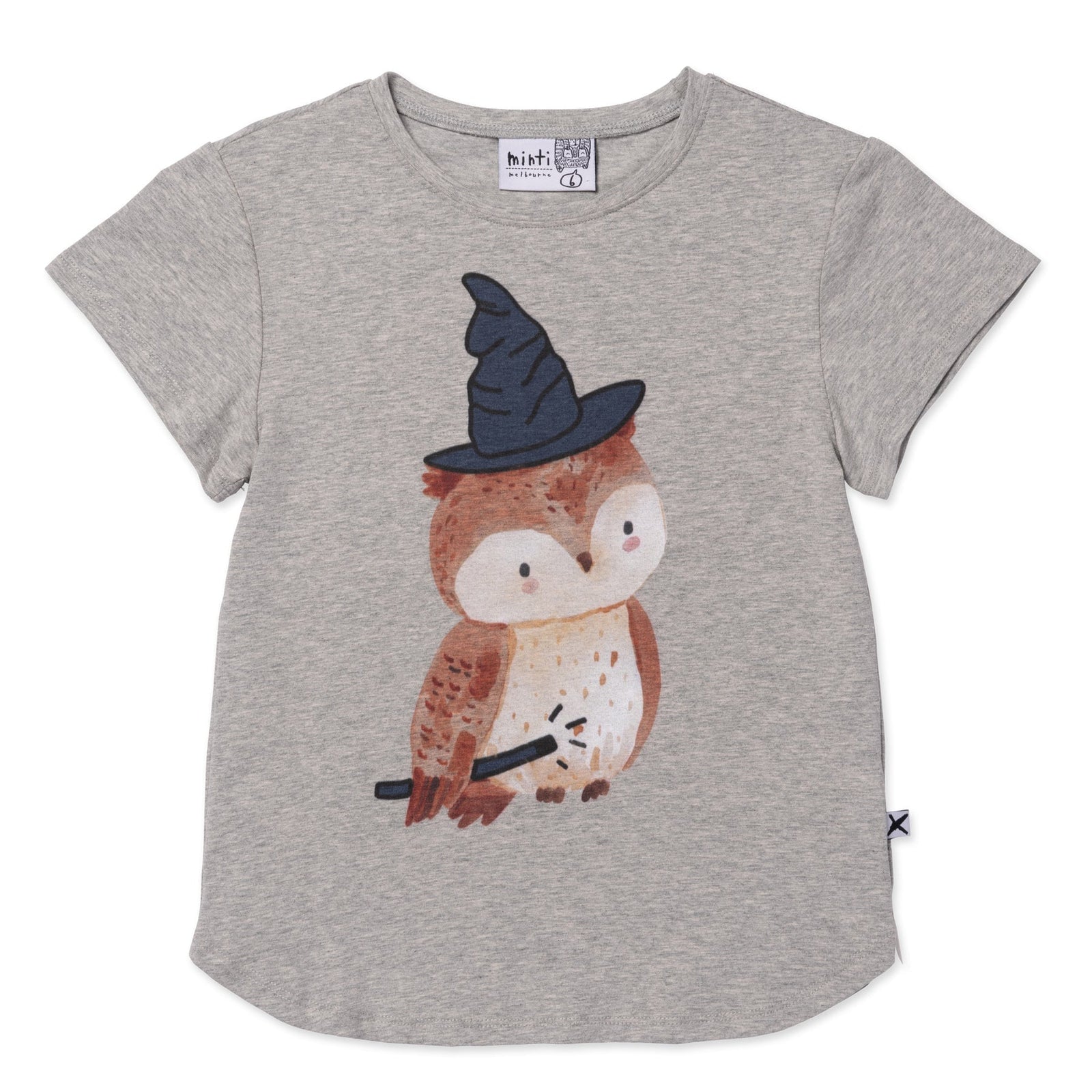 Magic Owl Tee- Grey Marle