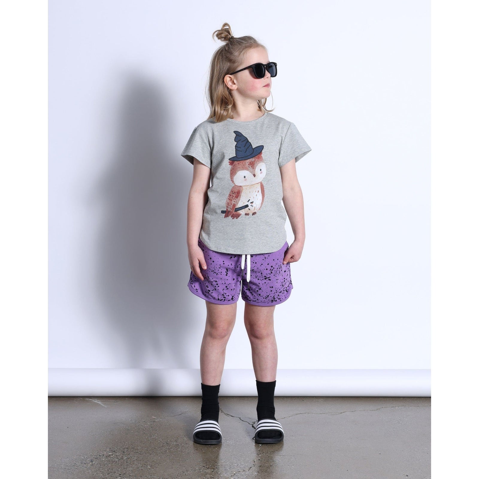 Magic Owl Tee- Grey Marle