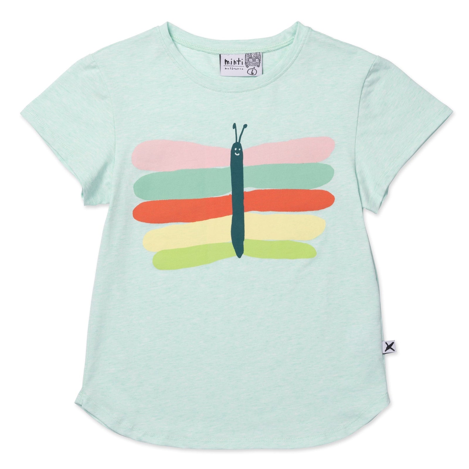 Pastel Butterfly Tee- Mint Marle