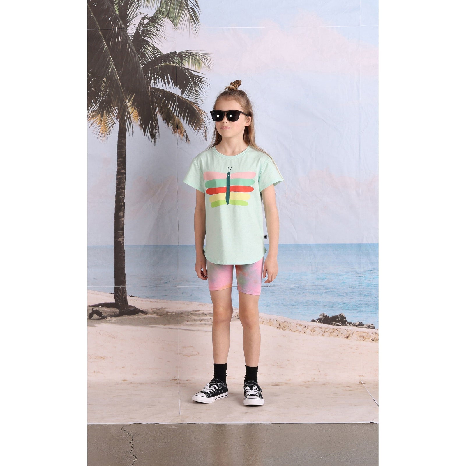 Pastel Butterfly Tee- Mint Marle
