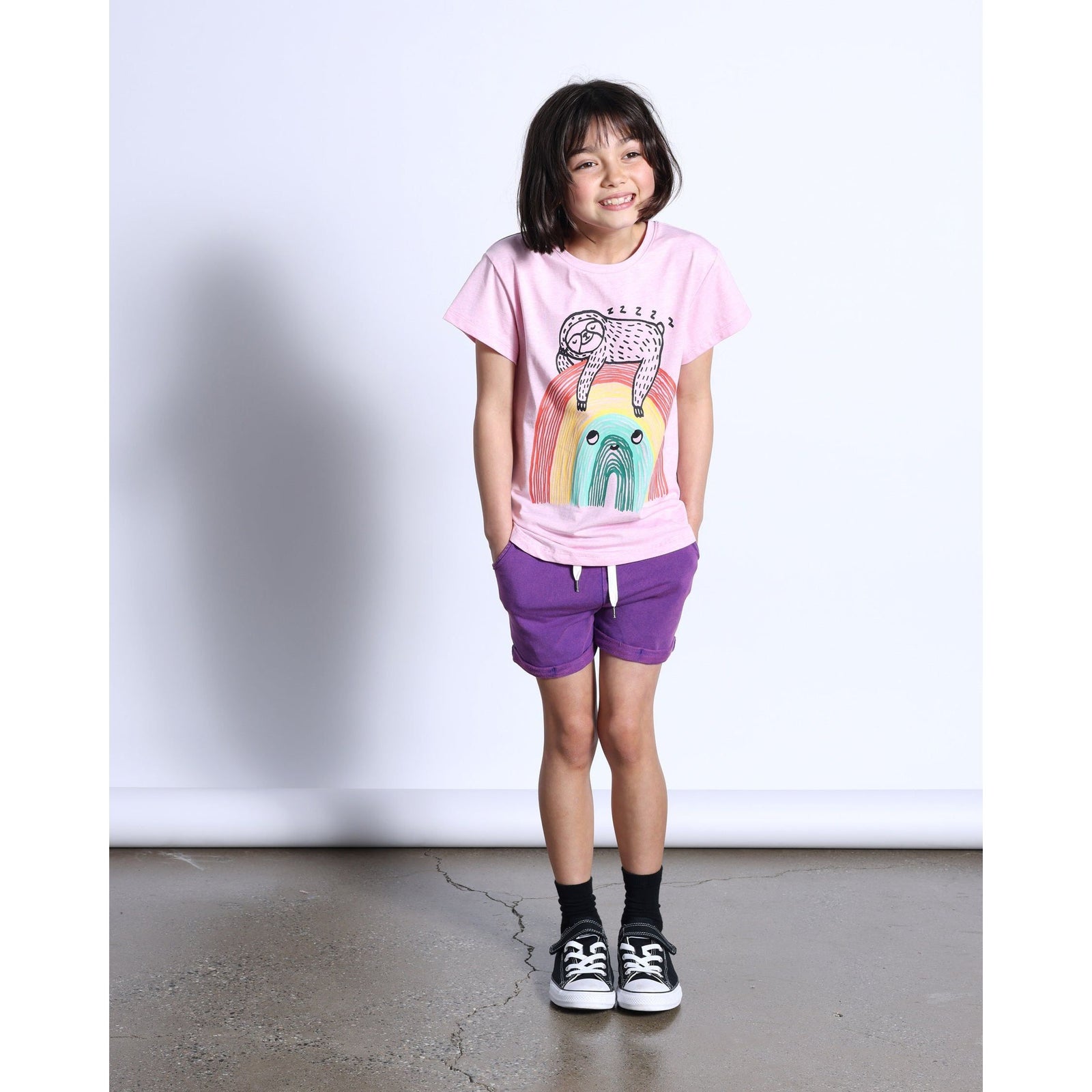 Blasted Track Short- Purple Wash