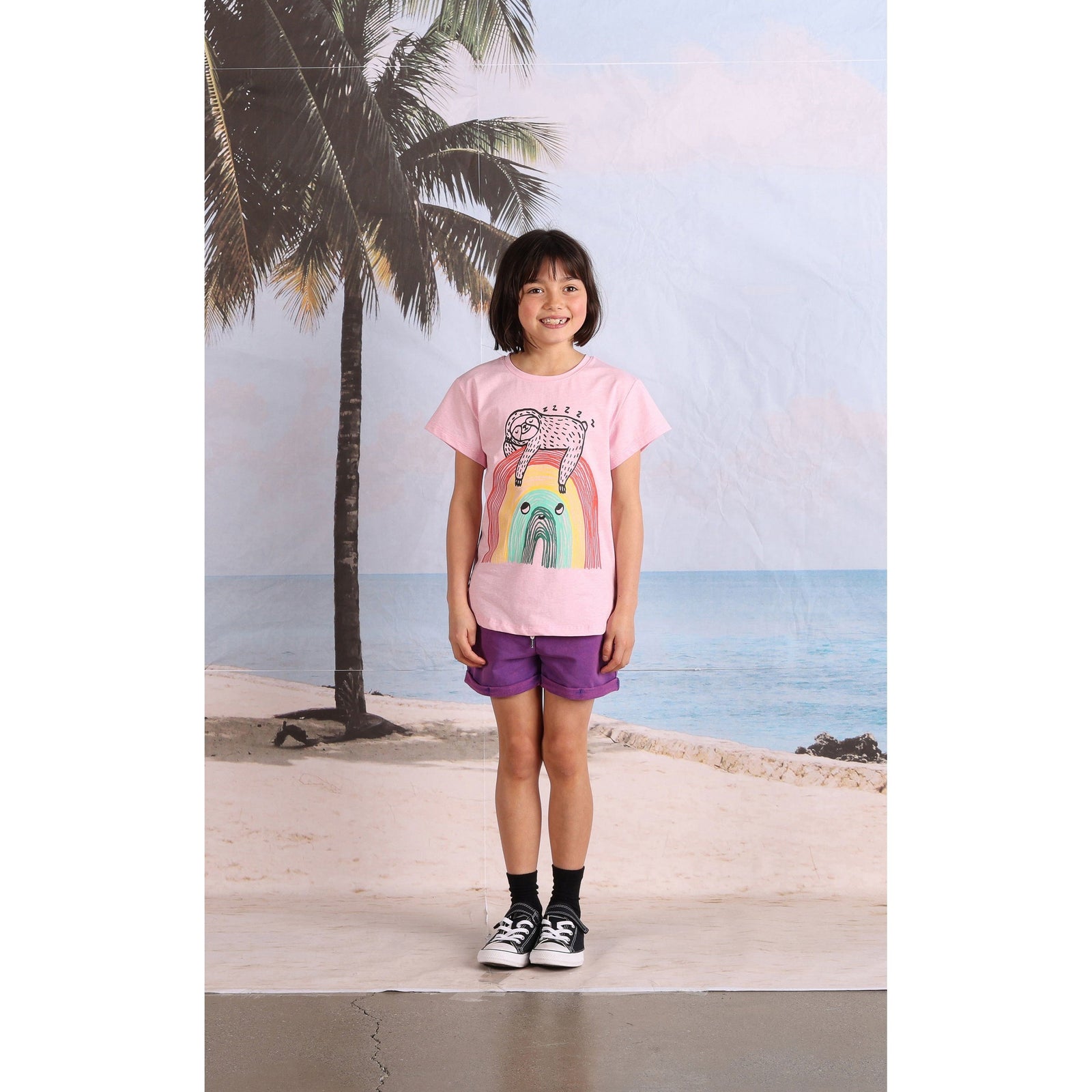 Blasted Track Short- Purple Wash