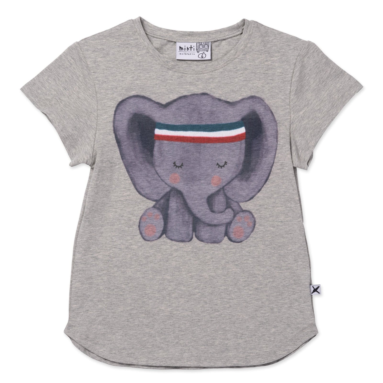 Sporty Elephant Tee- Grey Marle