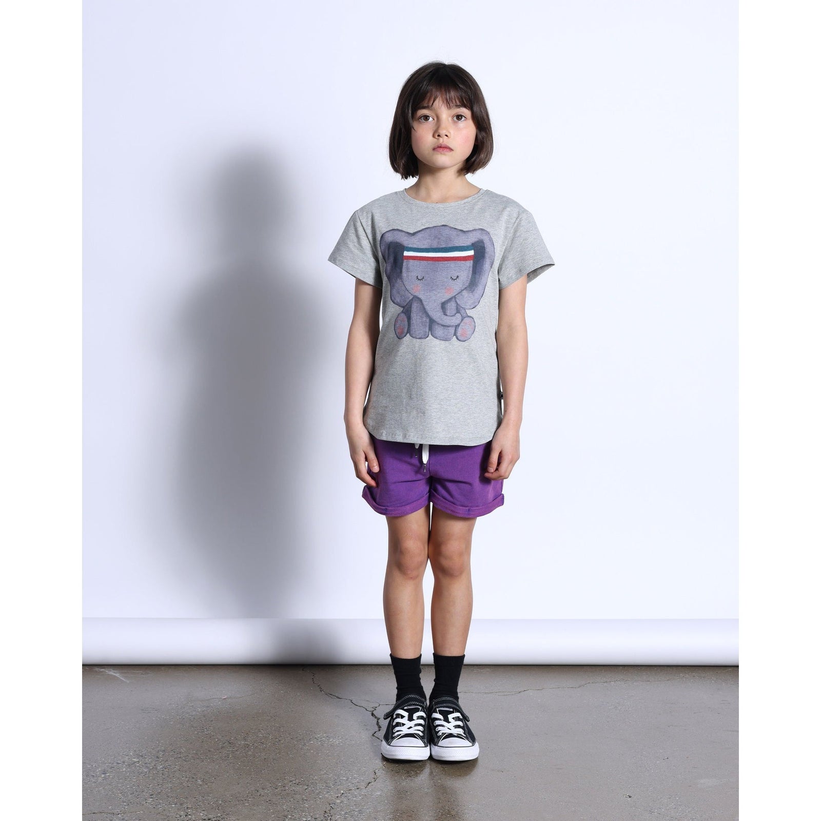 Sporty Elephant Tee- Grey Marle