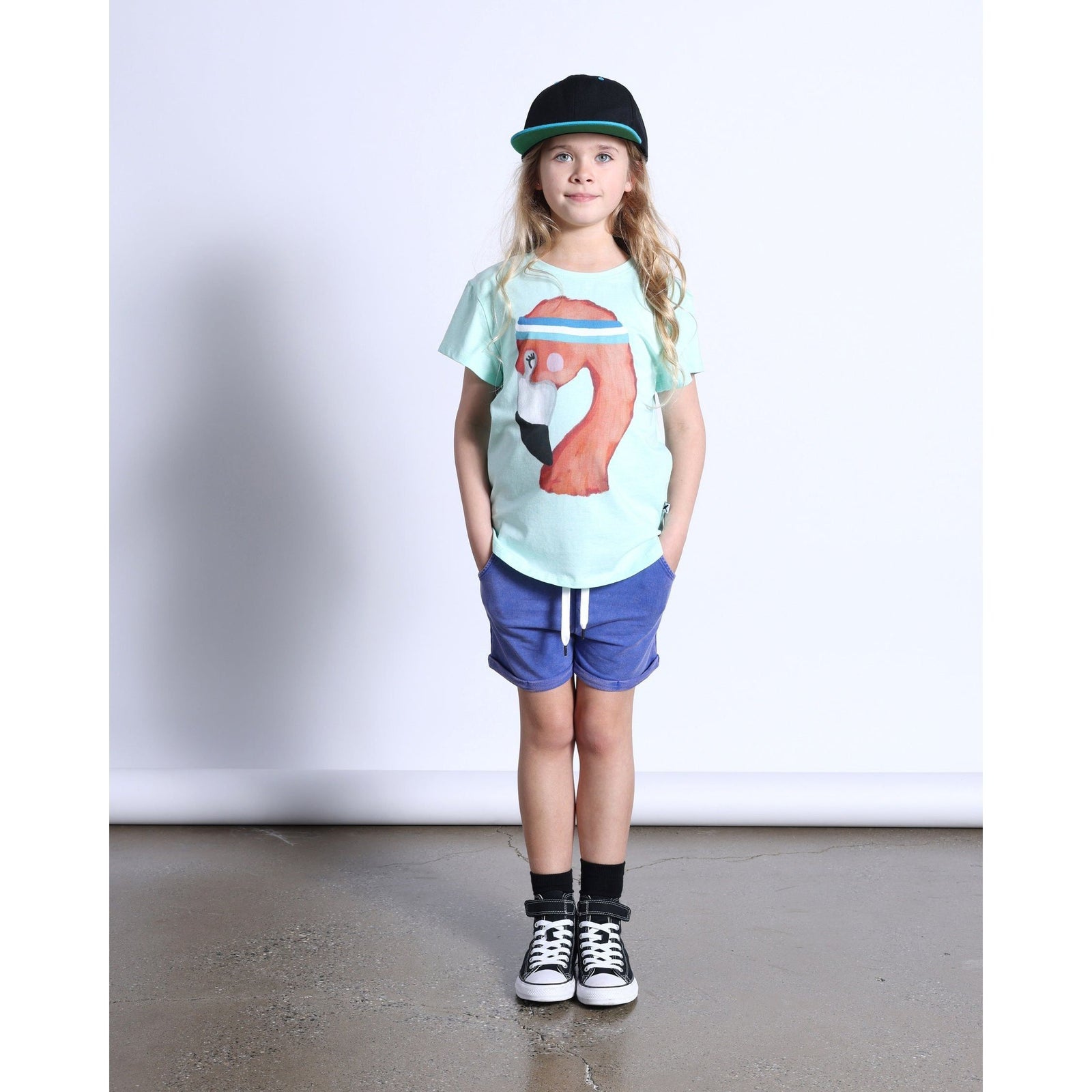Sporty Flamingo Tee- Mint Marle