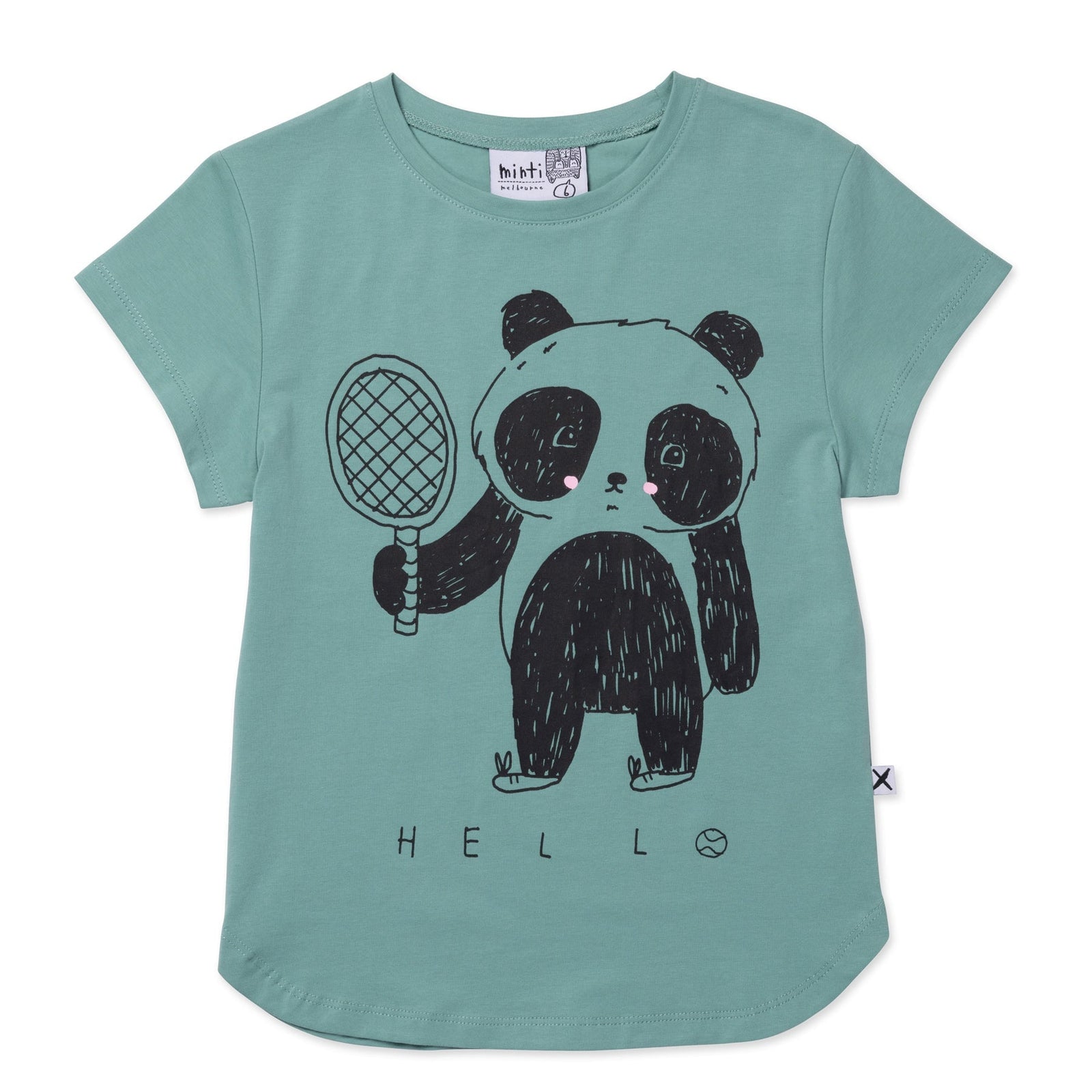 Tennis Panda Tee- Emerald