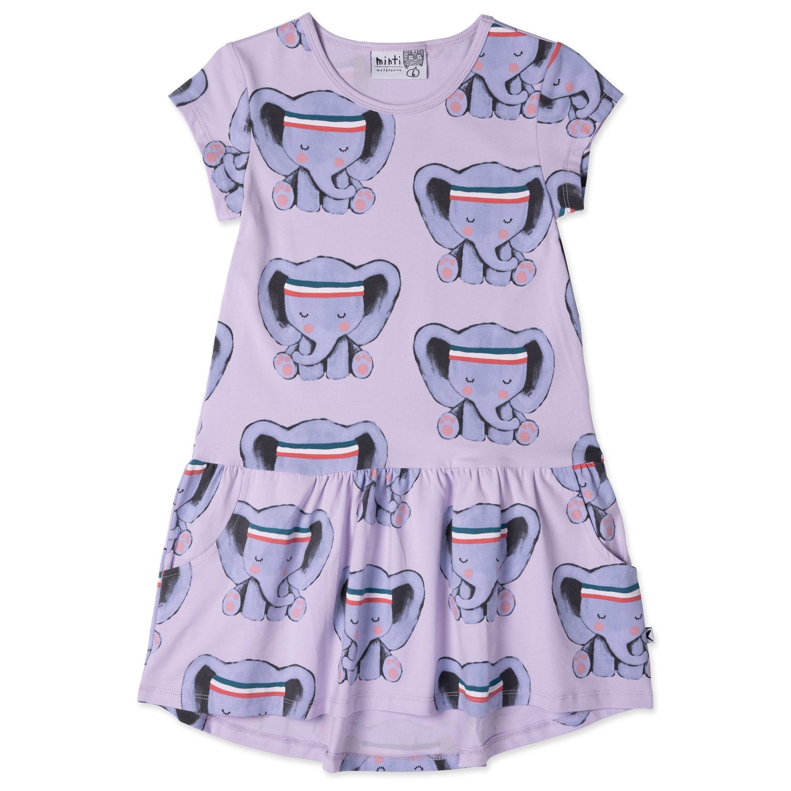Sporty Elephant Dress- Lilac