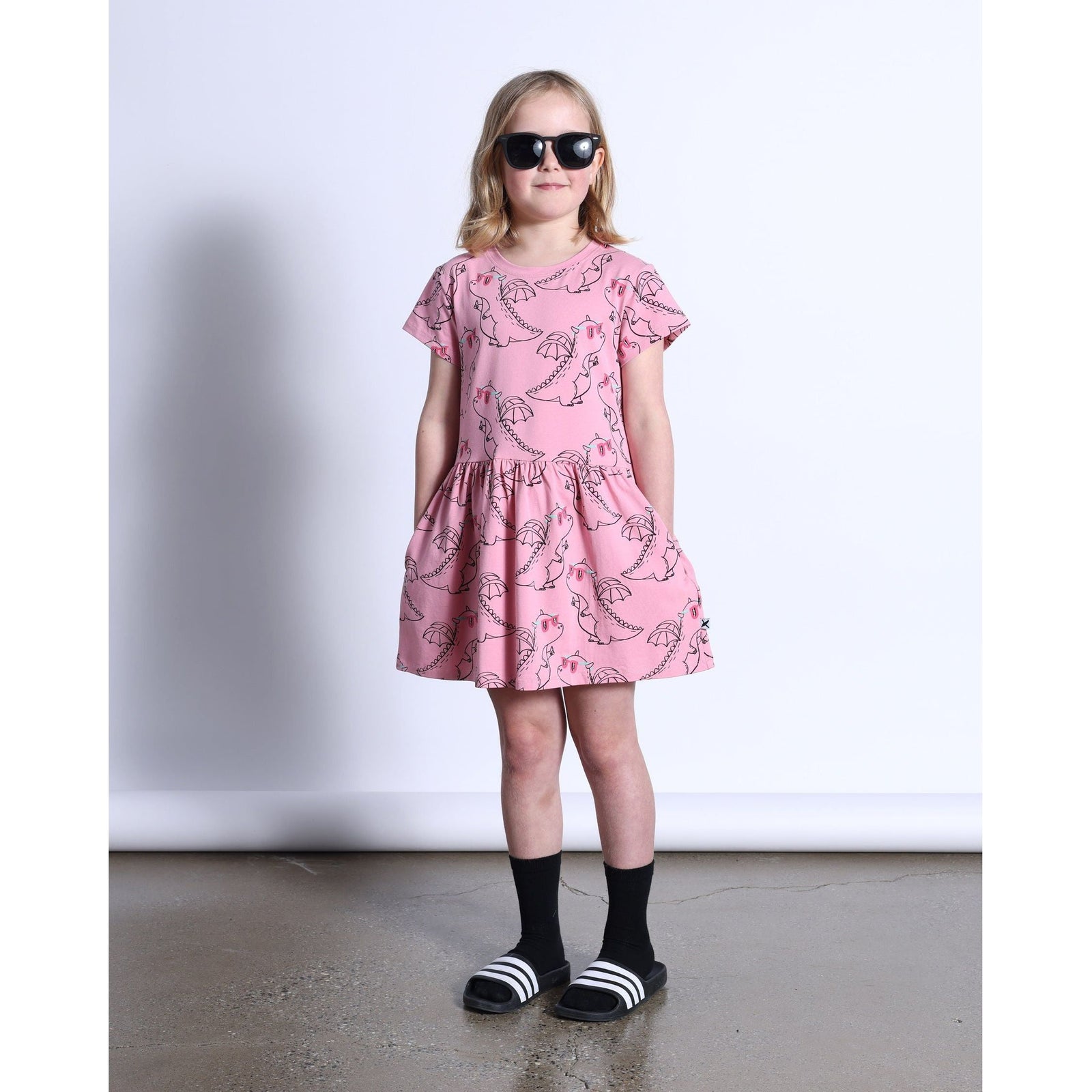 Magical Dragons Dress- Fuchsia