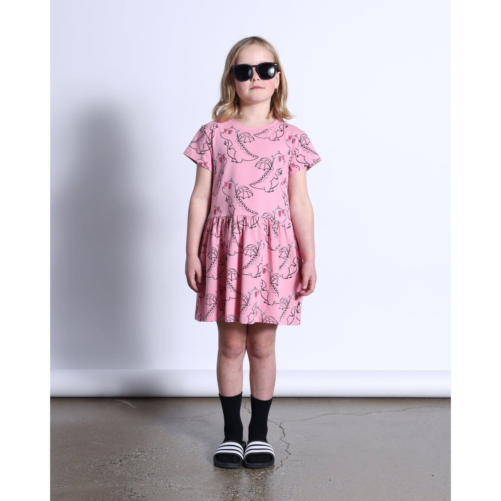 Magical Dragons Dress- Fuchsia