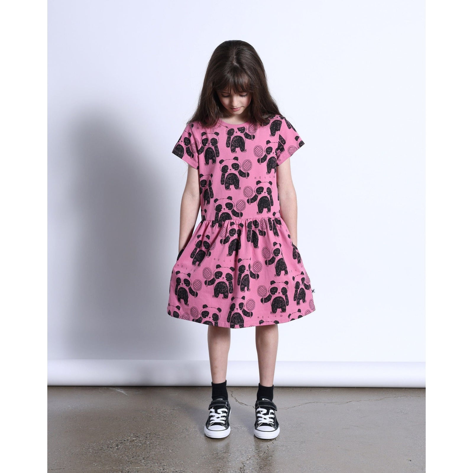 Tennis Pandas Dress- Sorbet