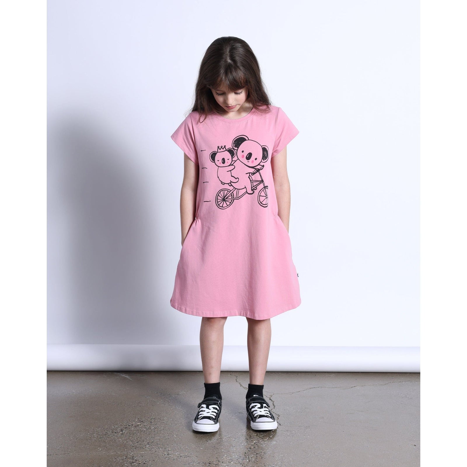 Biking Koalas Dress- Fuchsia