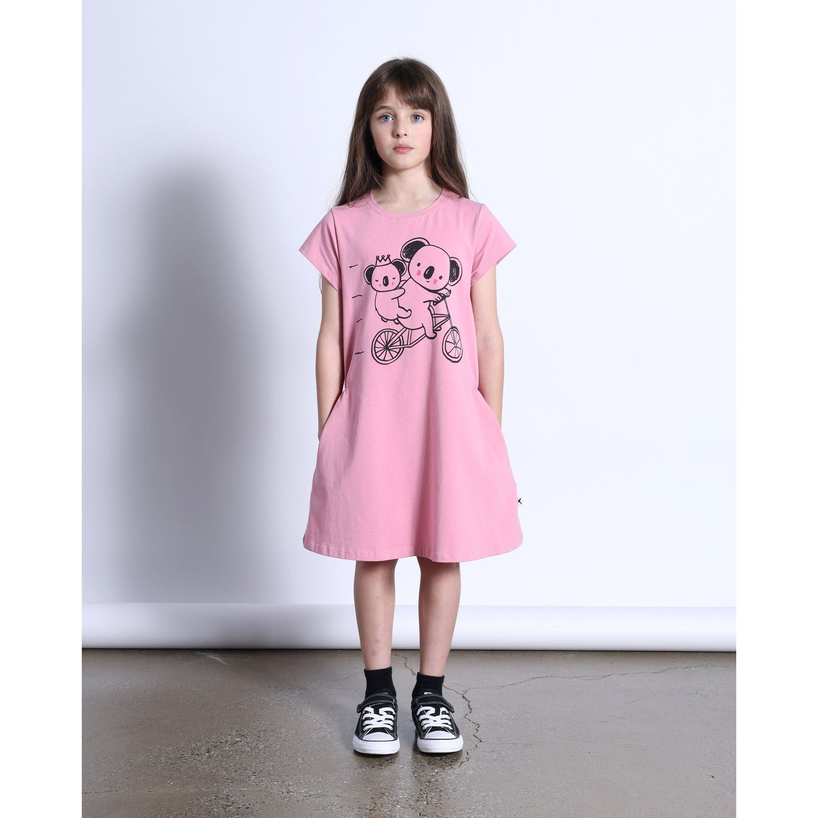 Biking Koalas Dress- Fuchsia