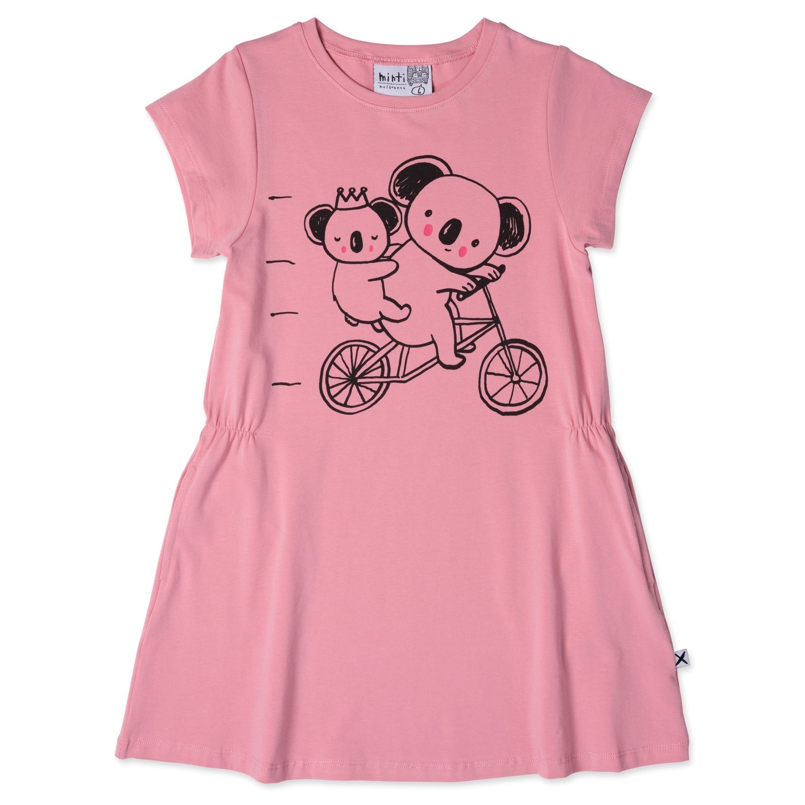 Biking Koalas Dress- Fuchsia