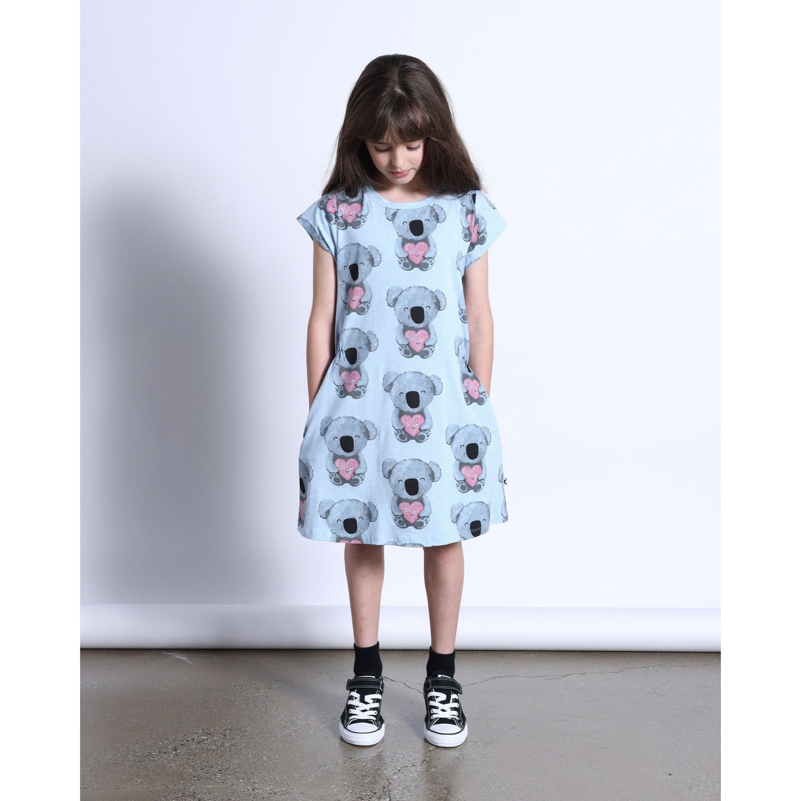 Koala Love Dress- Cornflower Marle