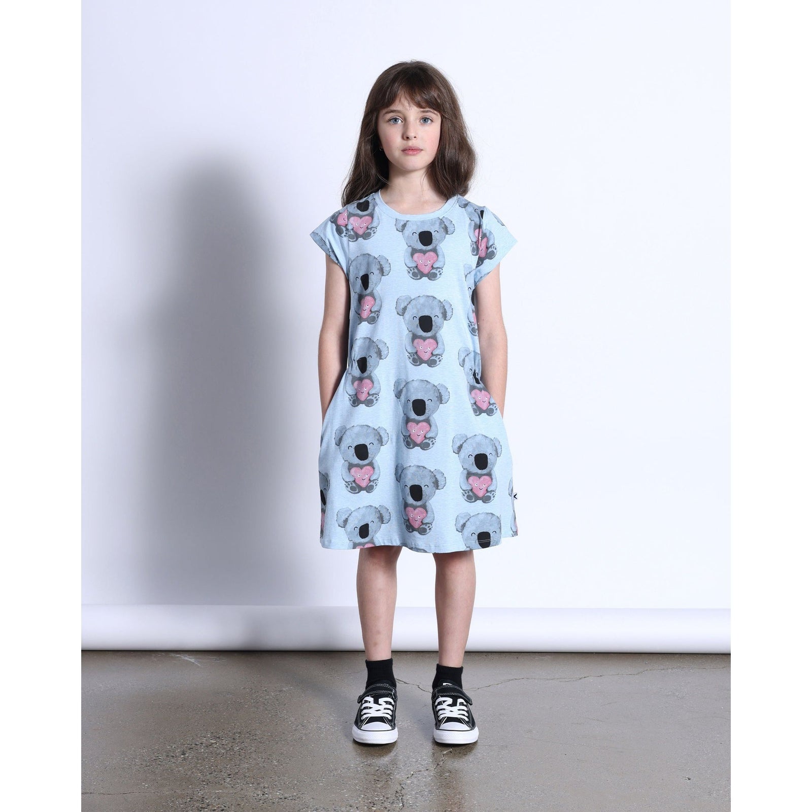 Koala Love Dress- Cornflower Marle