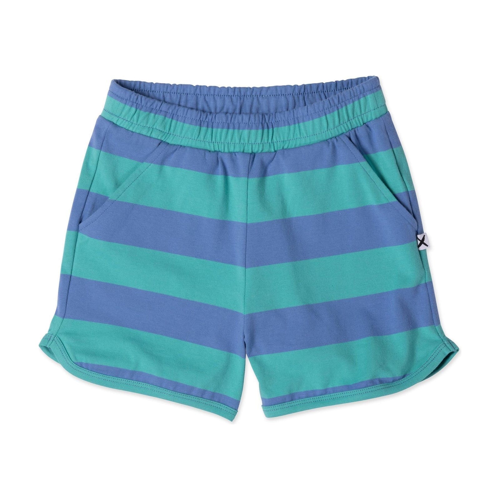 Striped Sport Short- Midnight/Green Stripe