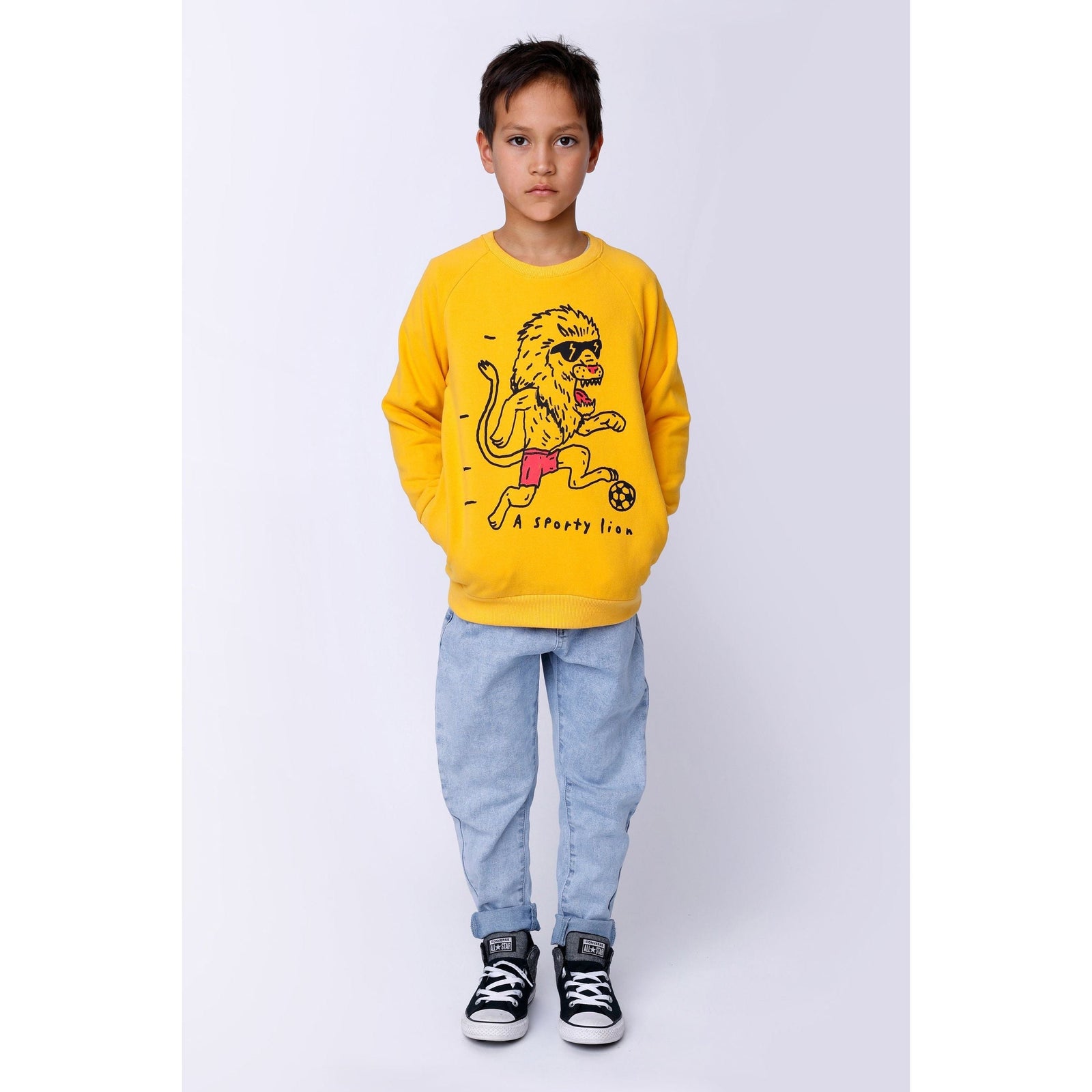 A Sporty Lion Furry Crew - Mustard