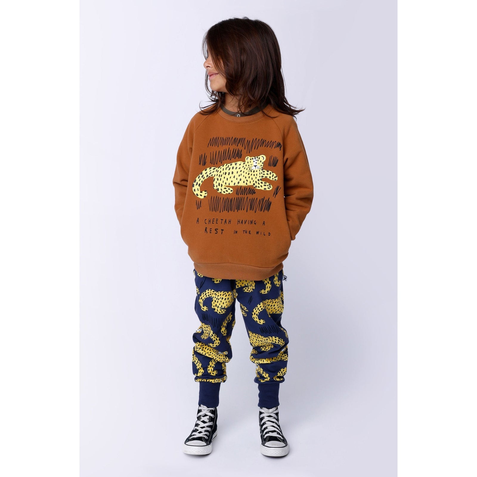 Relaxing Cheetah Furry Crew - Camel