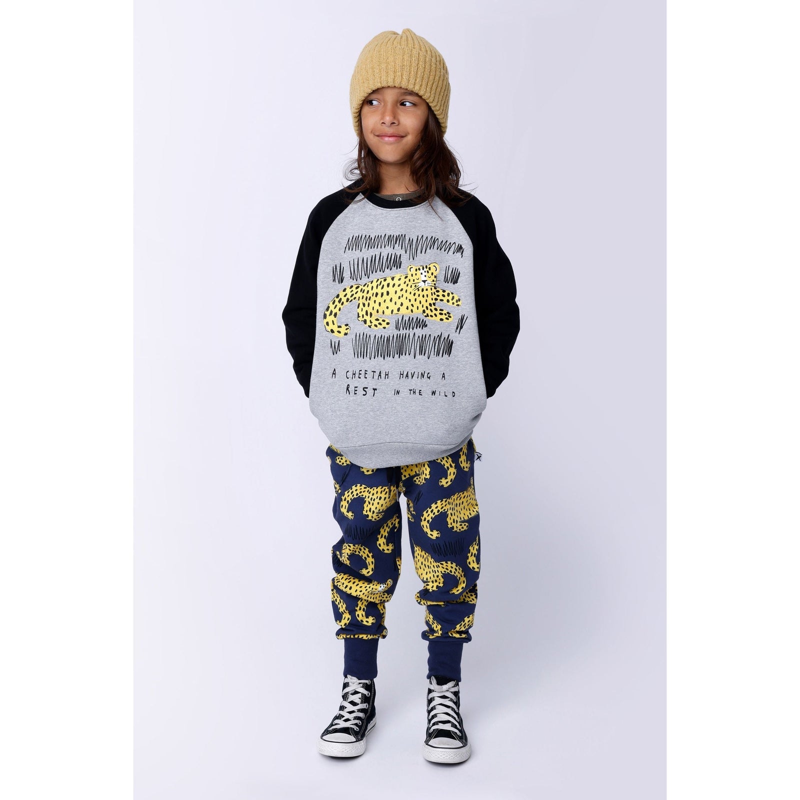 Relaxing Cheetah Furry Crew - Grey Marle