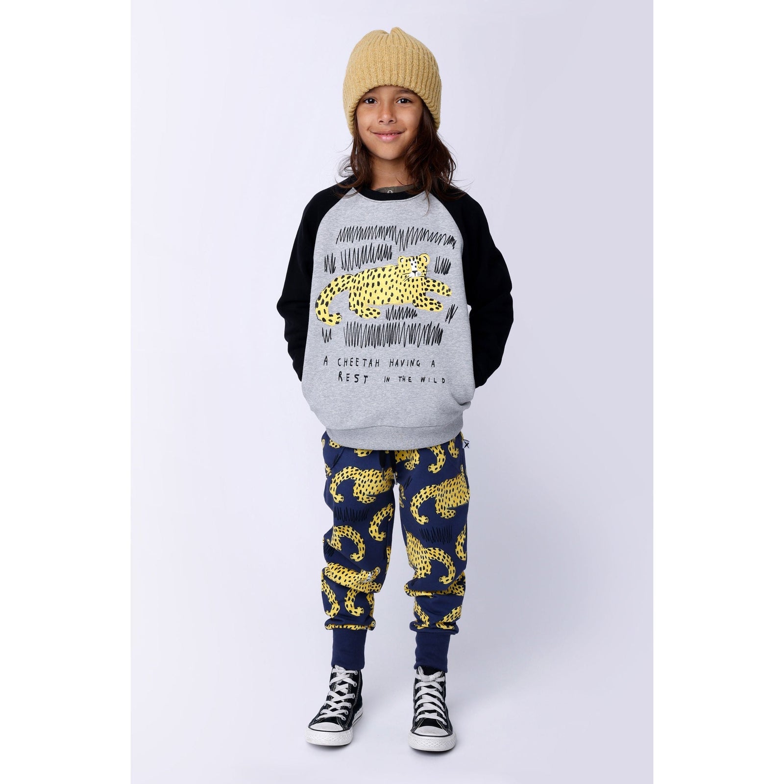 Relaxing Cheetah Furry Crew - Grey Marle