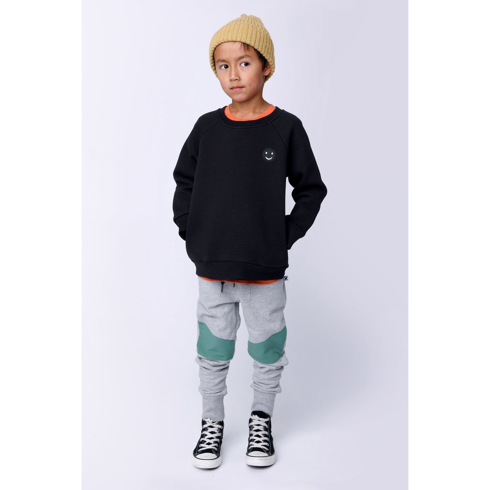 Nylon Patch Furry Trackies - Grey